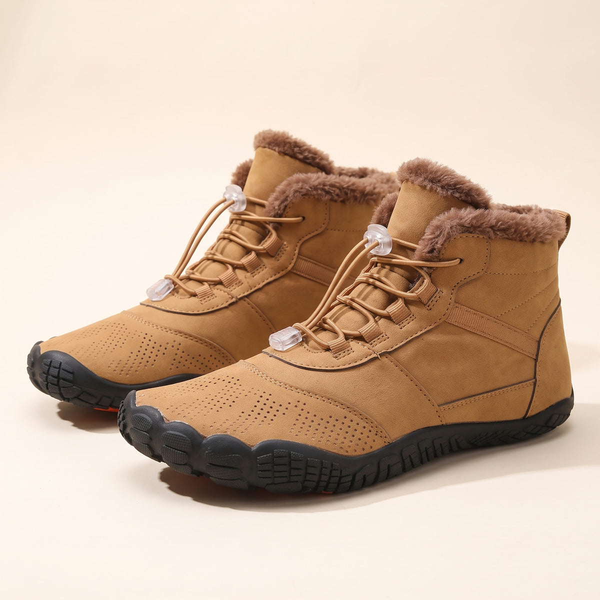 Haard winterboot in bruin, paar van opzij