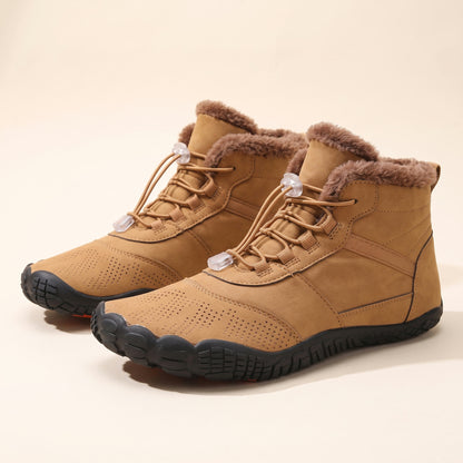 Haard winterboot in bruin, paar van opzij