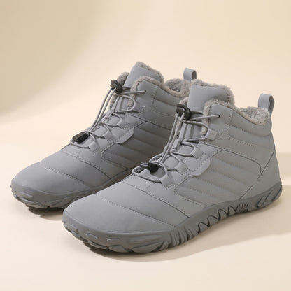 Mist winterboot in grijs, paar van opzij