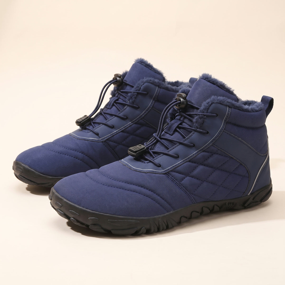 Vorst winterboot in marineblauw, paar van opzij
