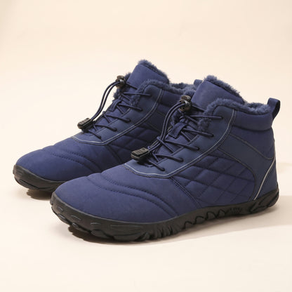 Vorst winterboot in marineblauw, paar van opzij