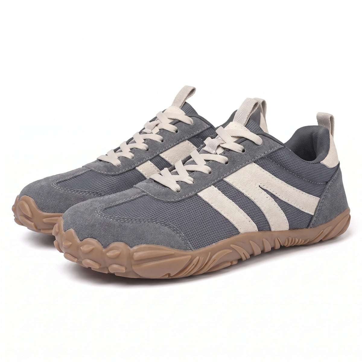Noor barefoot-sneaker in blauw, een paar schuin van voren